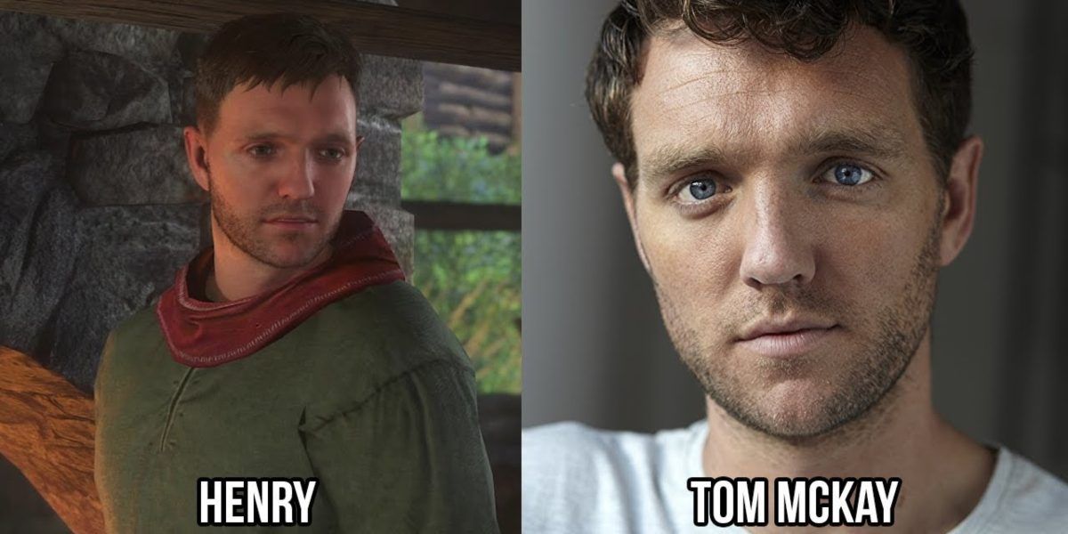 Comparison of character Henry and his voice actor Tom McKay from Kingdom Come: Deliverance