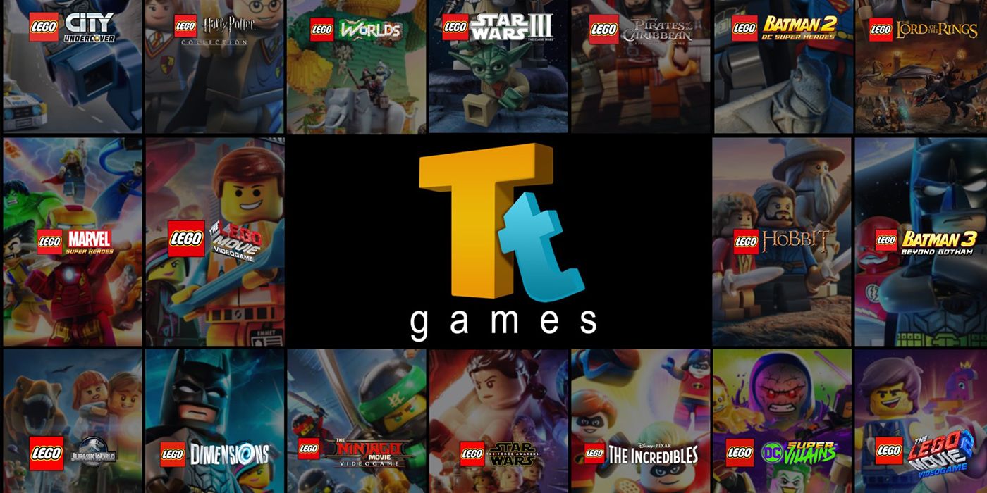 The TT Games Logo Surrounded By Examples Of Lego Games They've Made