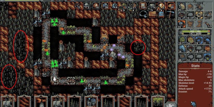 landscape tiles that grant bonus attack speed.