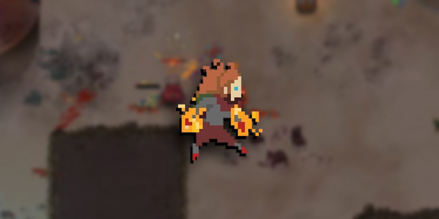 Children Of Morta: Lucy Sprite Overlaid On Image Of Lucy In Combat