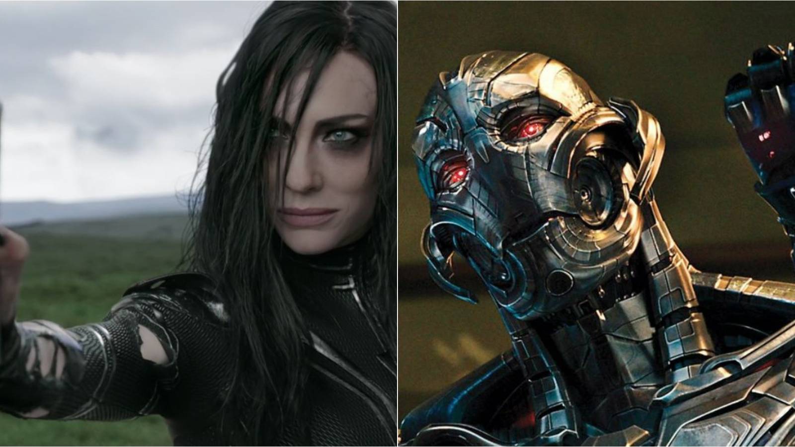MCU Featured Split Image Of Hela and Ultron