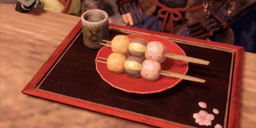 Monster Hunter Rise Dango Served On A Plate