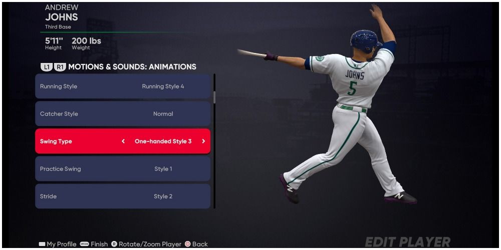 MLB The Show 21 Changing Swing Type In The Animations Menu