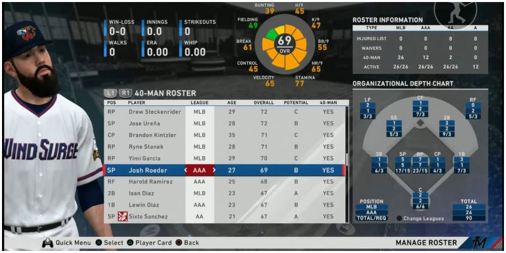 MLB The Show 21 Checking The Roster For A Minor League Team