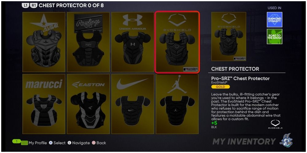 MLB The Show 21 Chest Protector Equipment