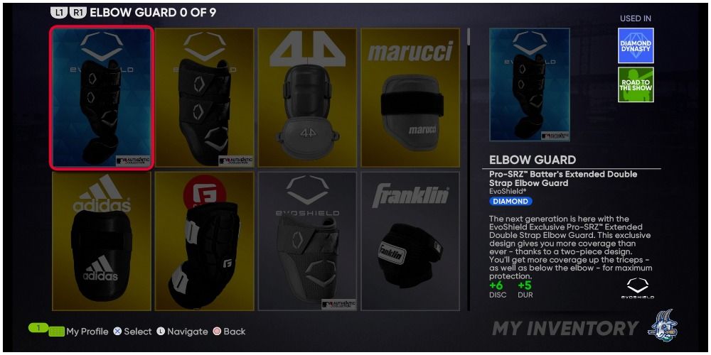 MLB The Show 21 Elbow Guard Equipment