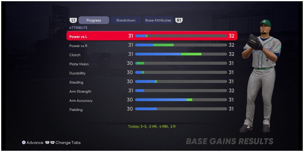 MLB The Show 21 Increasing Base Attributes After A Game