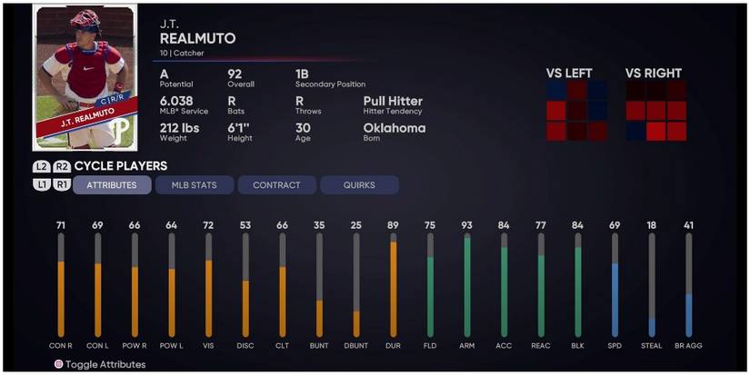 MLB The Show 21 JT Realmuto Attributes