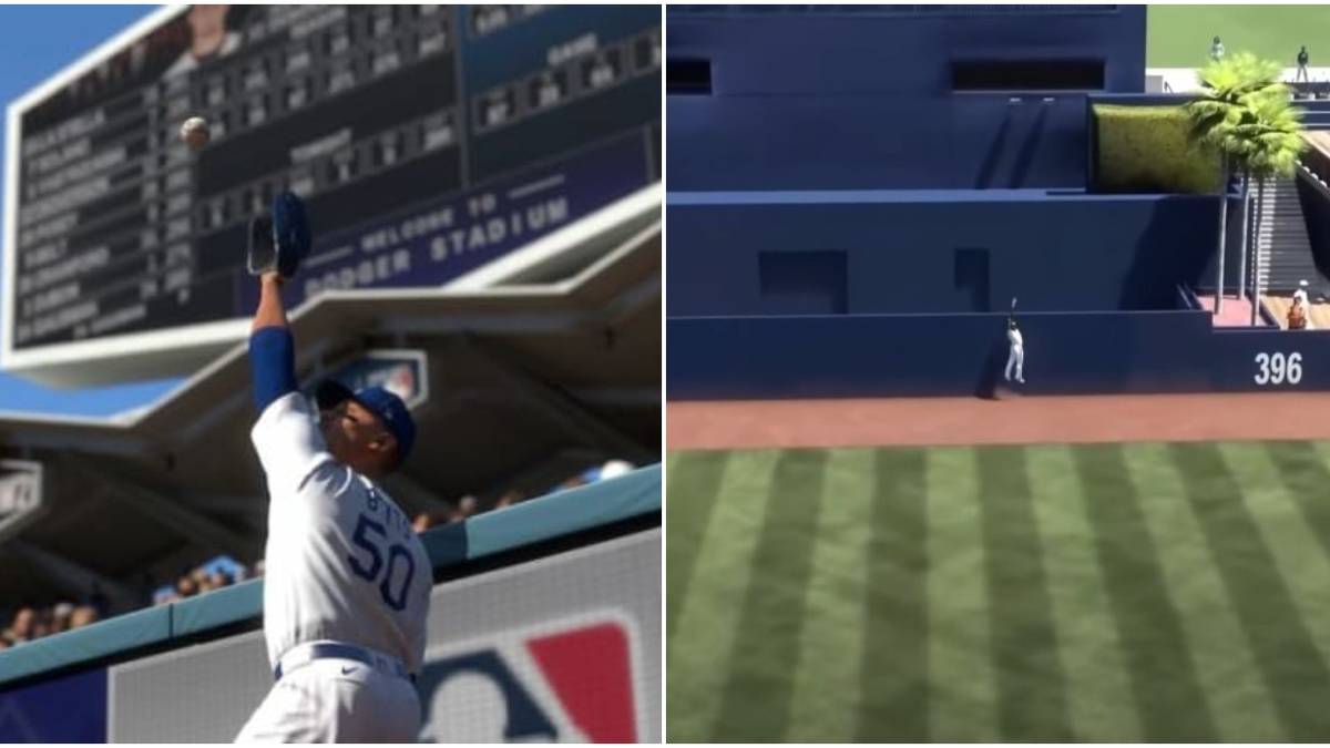 MLB The Show 21 Robbing A Home Run Collage Different Angles In Outfield