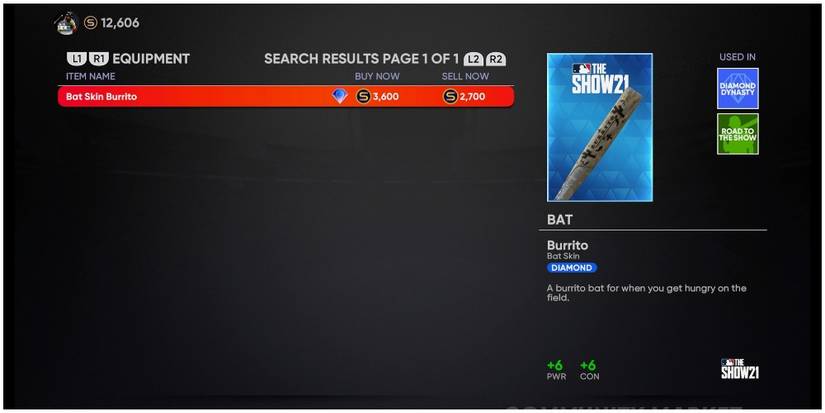 MLB The Show 21 Seeing The Market Prices On The Burrito Bat