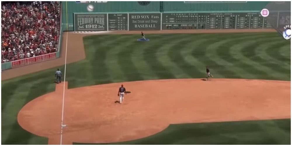 MLB The Show 21 Tracking Down A Ball That Is Slated To Hit Off Of The Green Monster