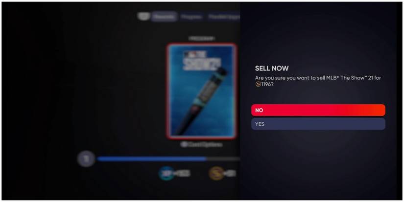 MLB The Show 21 Using Quicksell On A Piece Of Equipment
