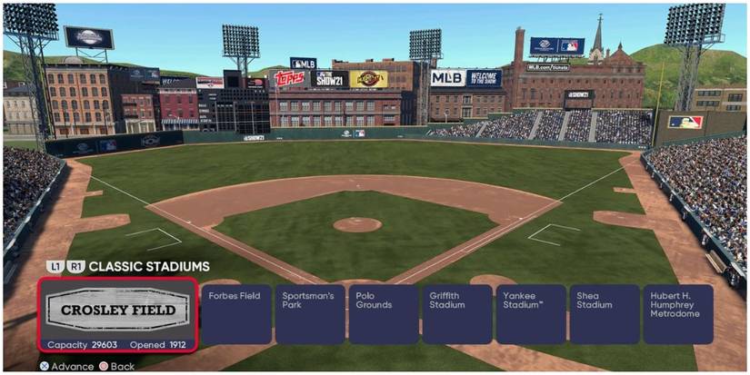 MLB The Show 21 Viewing Stadiums In The Menu