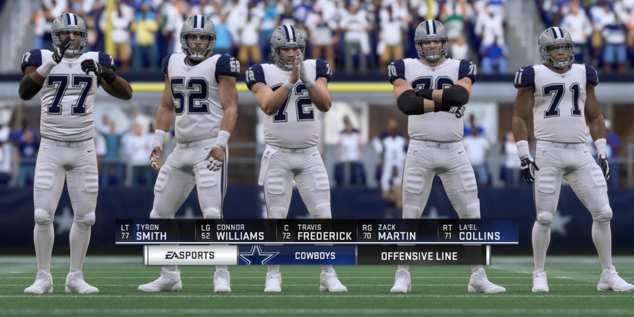 Cowboys Offensive Line in Madden NFL 21