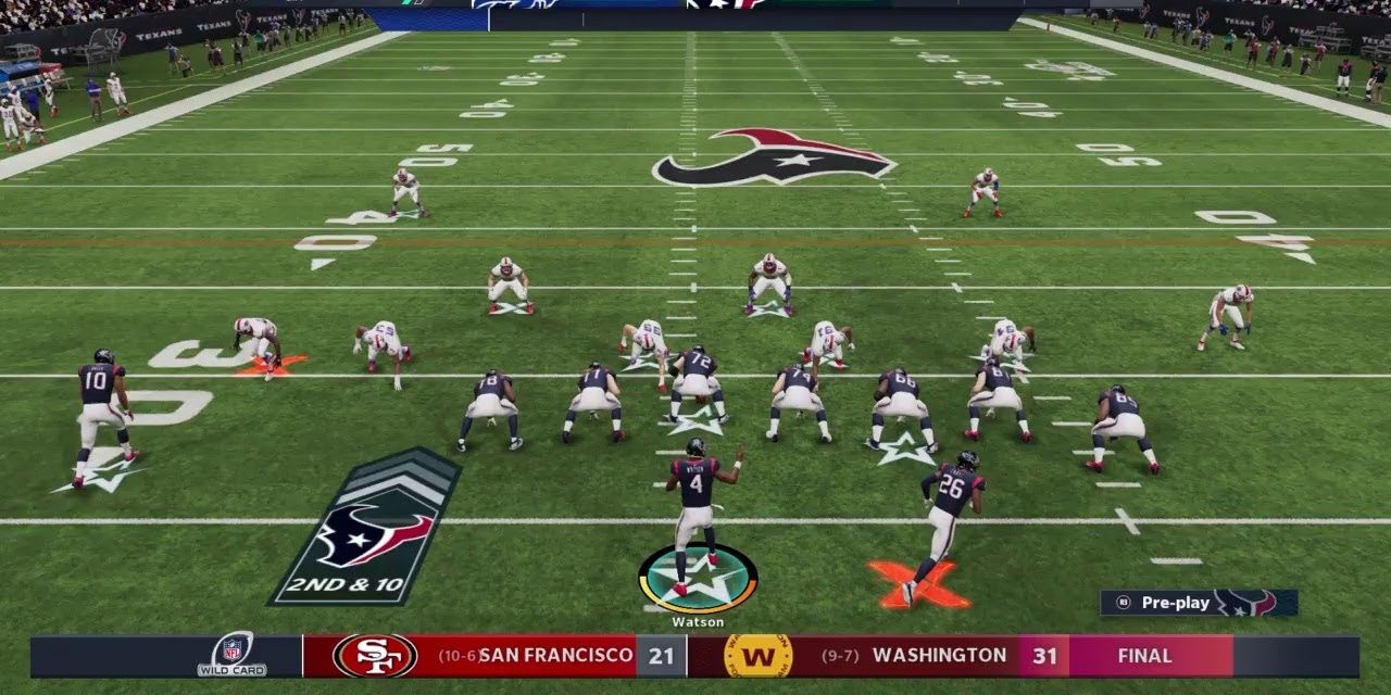 A wild care round between the Texans and Bills in Madden NFL 20