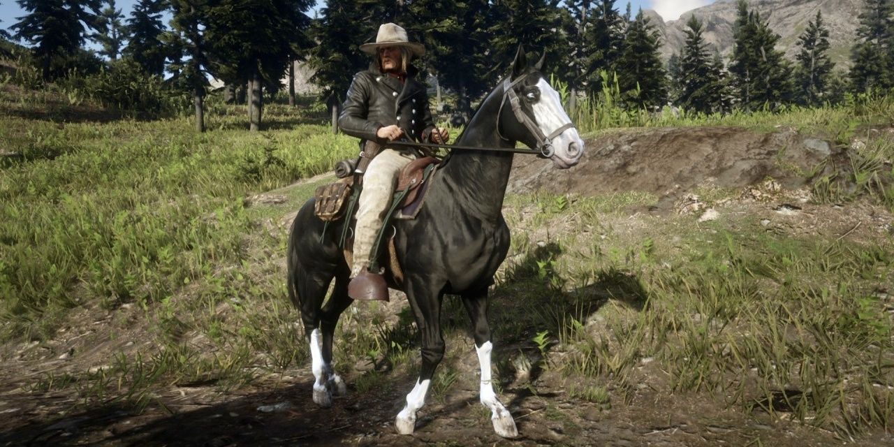 Micah Riding Baylock From Red Dead Redemption 2