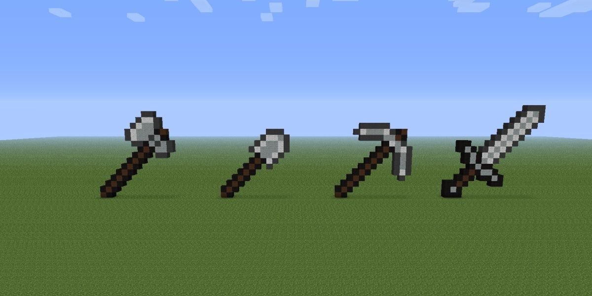 Large replicas of tools Minecraft