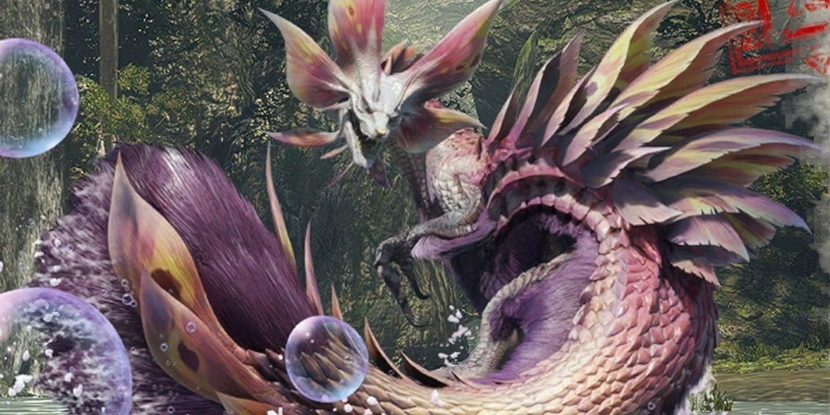 Mizutsune with bubbles from Monster Hunter Rise