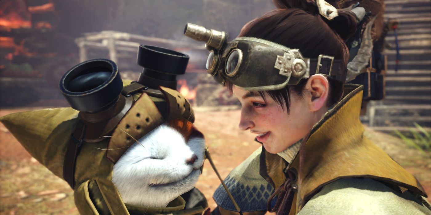 A Happy Palico With A Hunter