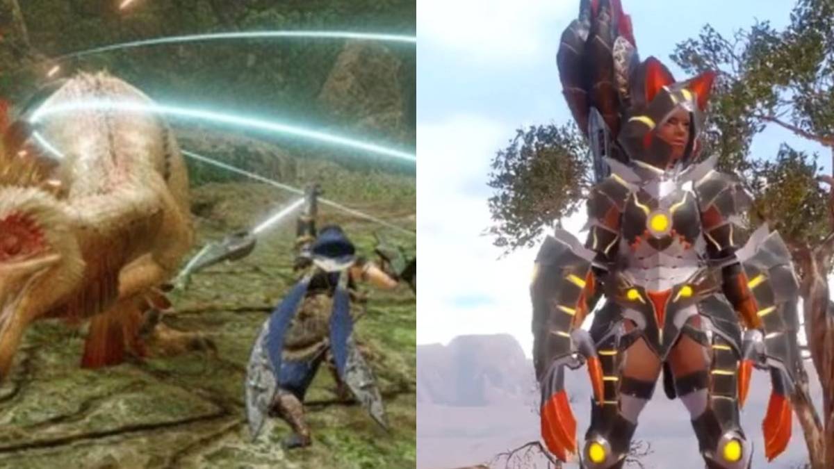 Monster Hunter Rise characters in fights