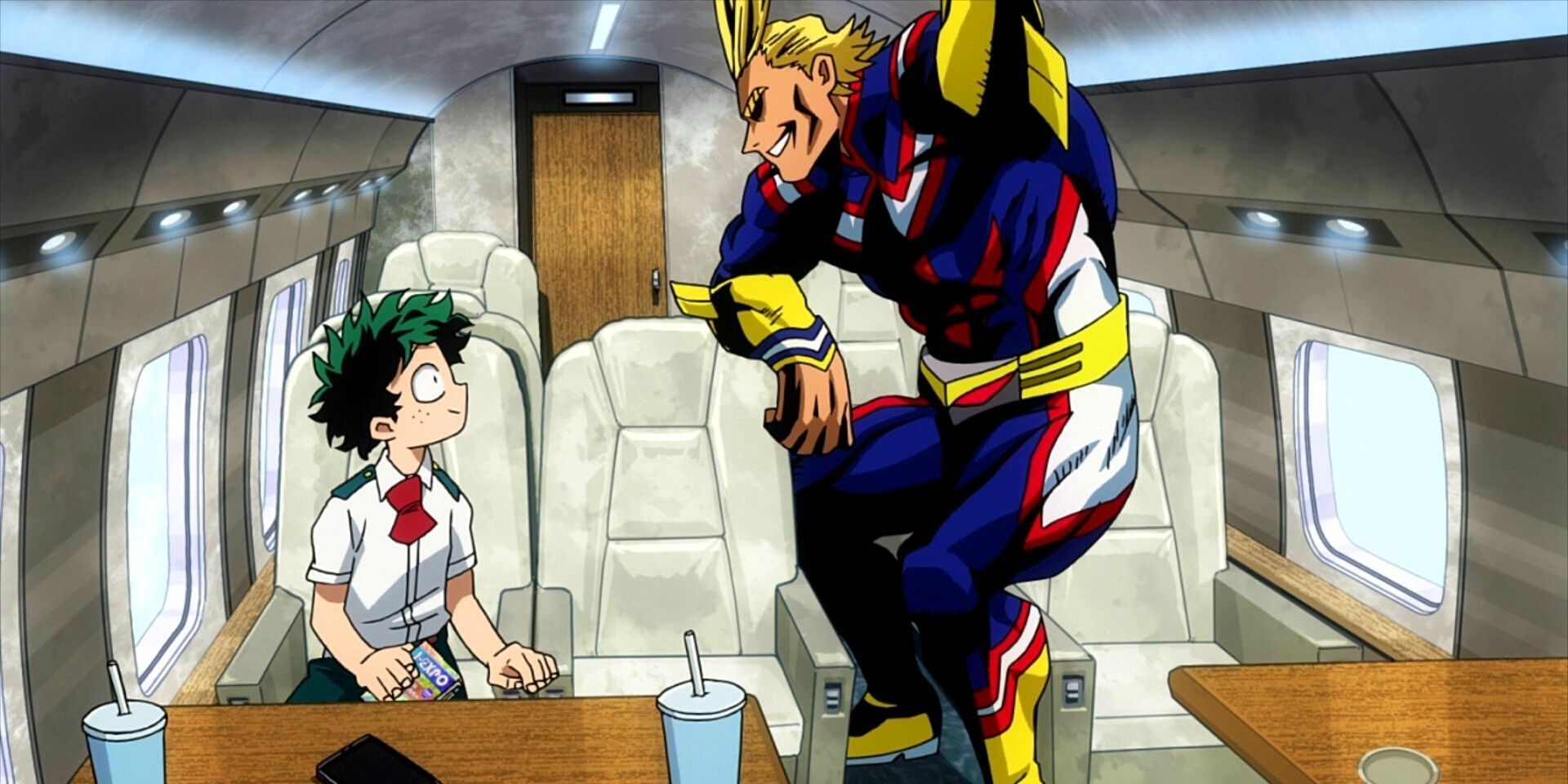 My Hero Academia Two Heroes Deku And All Might On Plane