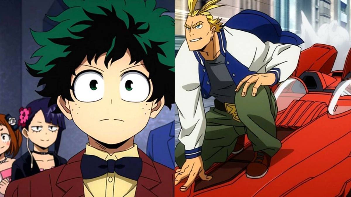 My Hero Academia Two Heroes Deku And All Might Split Image