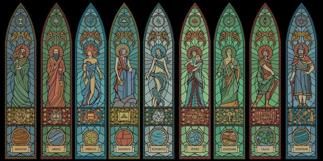 Stained Glass Of Skyrim's Nine Divines