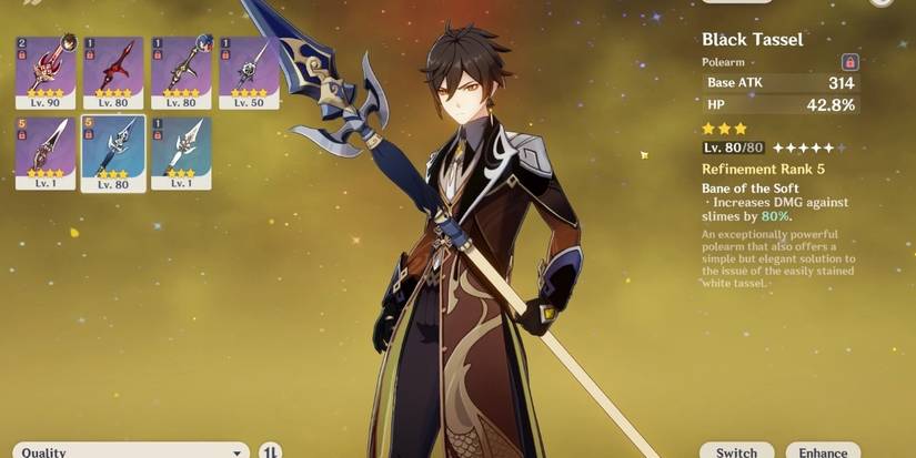 Zhongli using Black Tassel