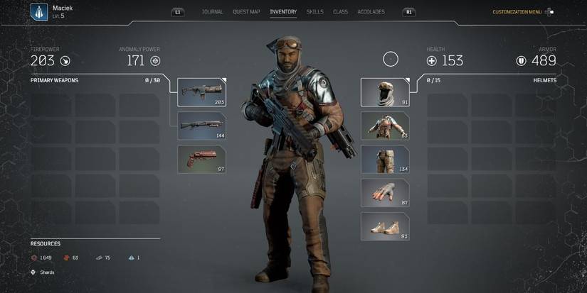 Outriders Inventory Screen 