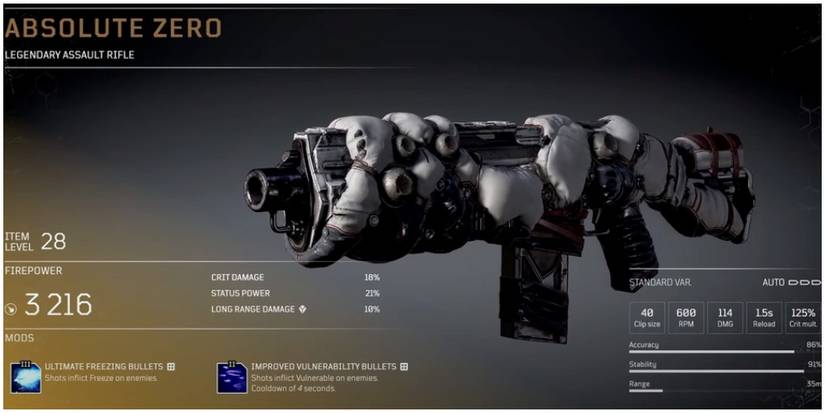 Outriders Absolute Zero In Game Picture