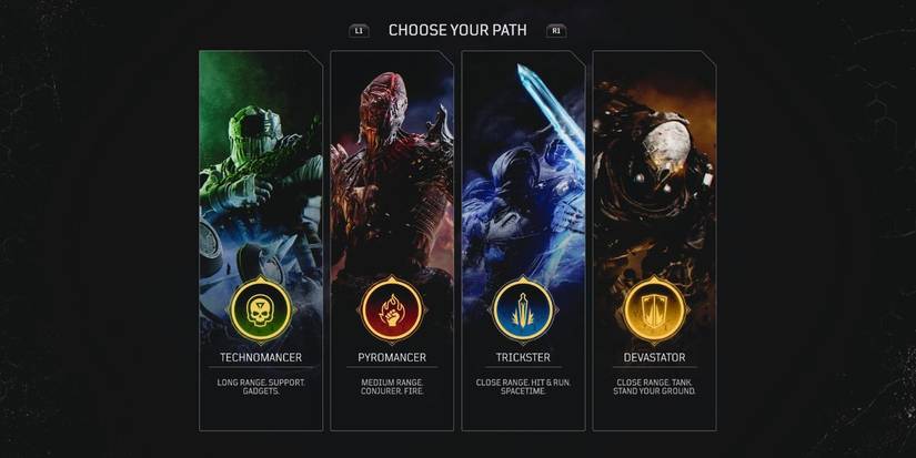 Outriders Class Choice Screen
