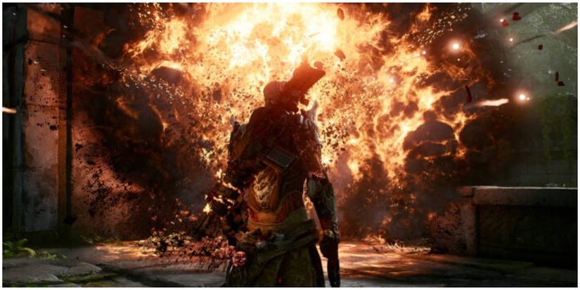 Outriders Fire Storm Pyromancer Detonating An Explosion