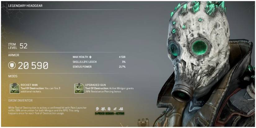 Outriders Grim Inventor Helm