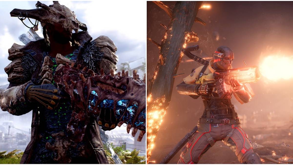 Outriders Legendary SMG Collage Pictures From Demo