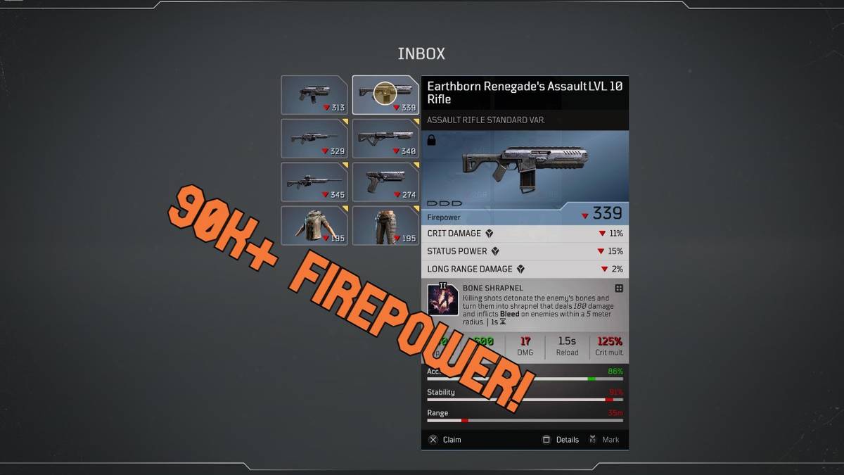 Outriders Renegade's Assault Rifle