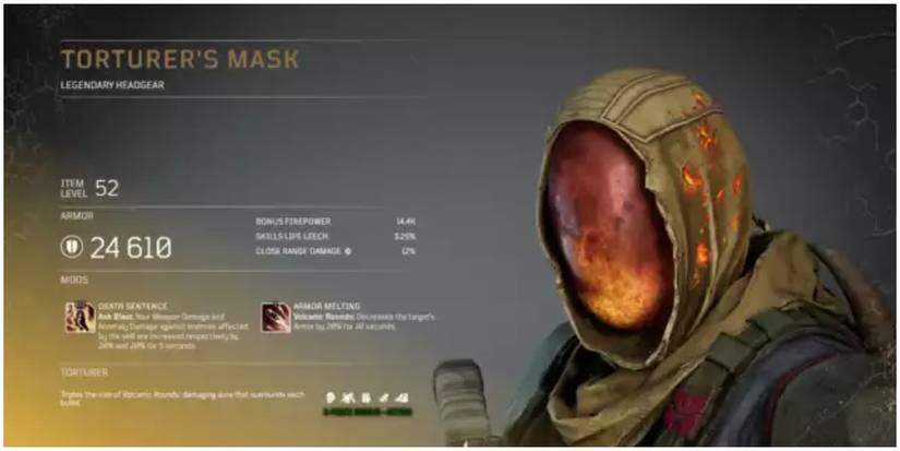 Outriders Torturer Head Piece For The Pyromancer