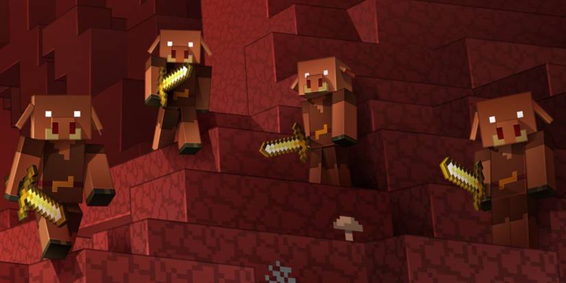 Piglin swarm Minecraft Piglins