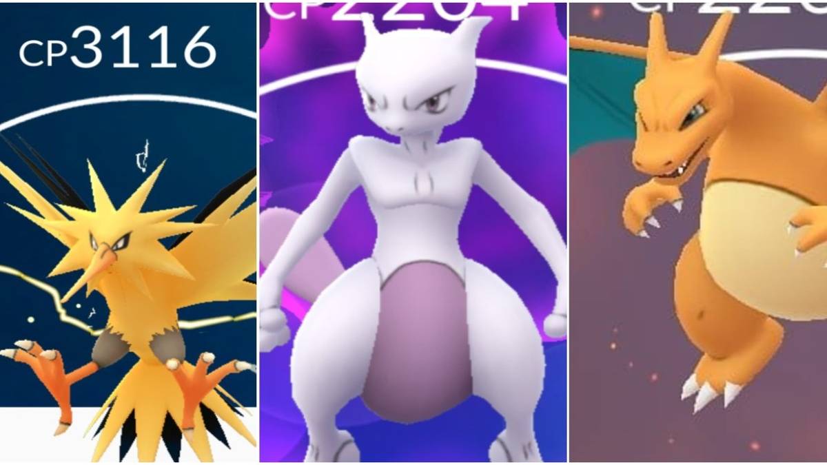 Pokemon GO Zapdos, Mewtwo, Dragonite