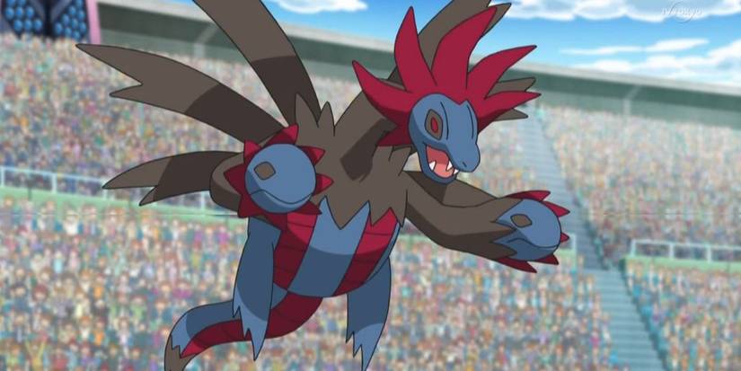 The Pokemon Hydreigon In A Stadium