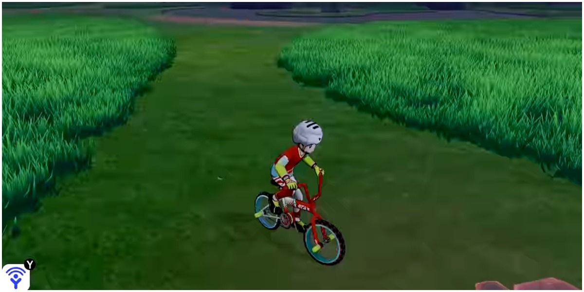 A screenshot of the bicycle from Pokemon Sword and Shield