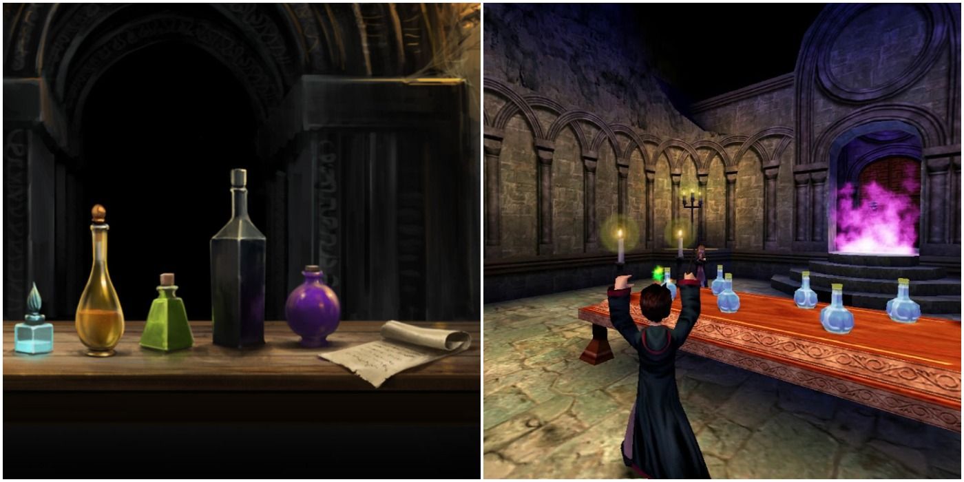 Players encounter the potions riddle in Harry Potter and the Philosopher's Stone