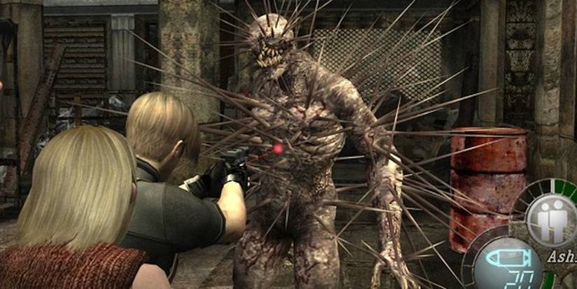 RE 4 Iron Maiden guarding ashley