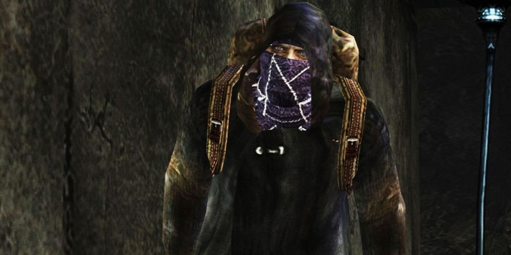 Resident Evil 4 Merchant Standing In A Cave