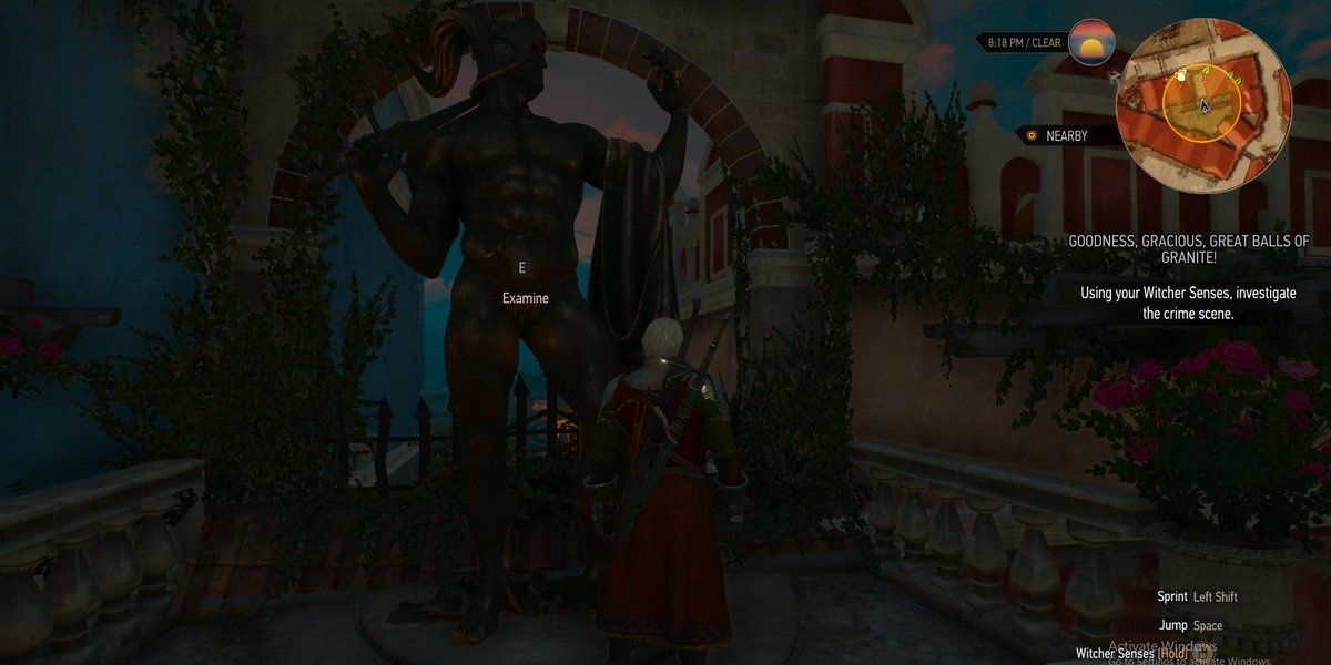 Geralt & The Reginald d'Aubry Statue From The Witcher 3
