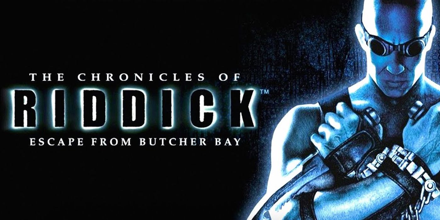 Cover Art For The Chronicles Of Riddick: Escape From Butcher Bay With Riddick Having His Arms Crossed