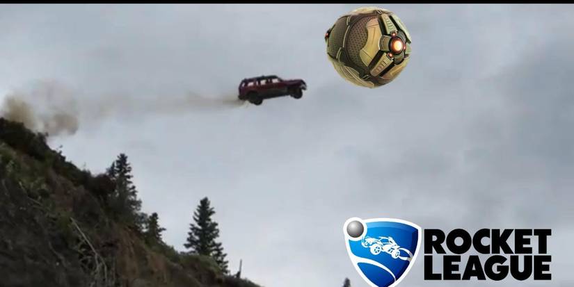 Rocket league Car Drives Off Cliff
