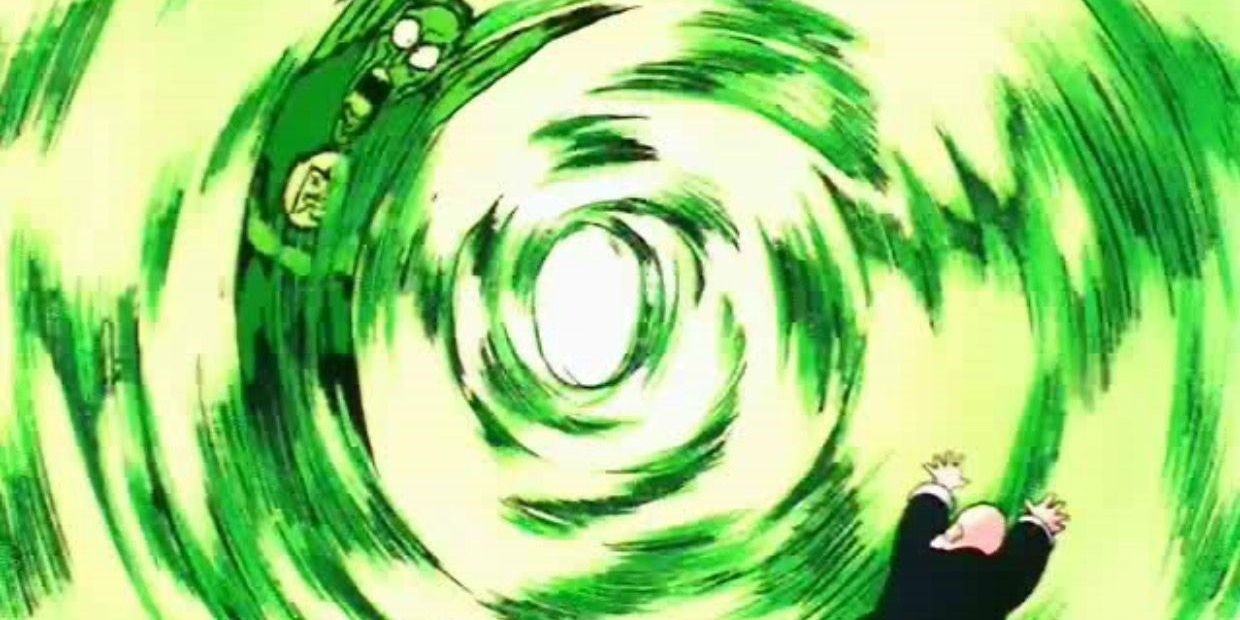 Master Roshi uses the Evil Containment Wave on Piccolo in Dragon Ball