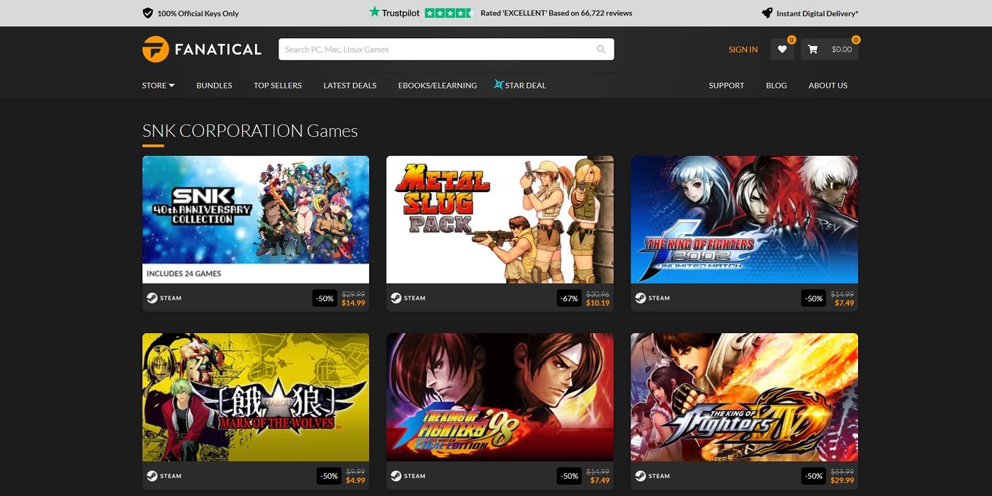 SNK Games are on Sale at Fanatical