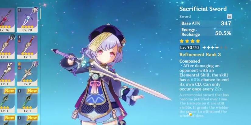 Qiqi using Sacrificial Sword