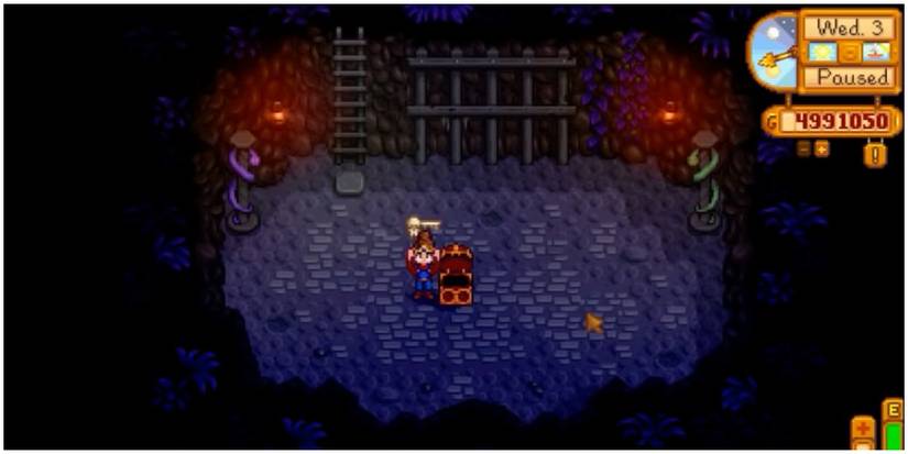 The player after obtaining the skull key